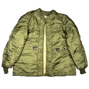Vintage 1965 USAF Military Coat Liner MIL-L-4889D Olive Drab Medium Large 60s